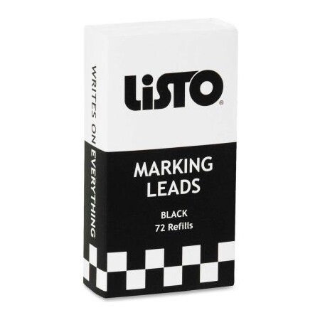 Lesro Industries Listo Marking Pencil Refill, Black, 72/Box 162BBK